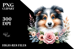 Watercolor Collie Funny Baby Eyes Product Image 2