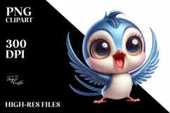 a Cute Colorful Baby Swallow Dancing | Clipart Product Image 3