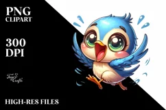 a Cute Colorful Baby Swallow Dancing | Clipart Product Image 3
