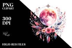 Boho Moon with Flowers Product Image 2