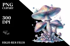 Pastel Glossy Mystical Mushroom PNG Product Image 1