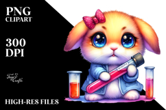 Vibrant Baby Rabbit Holding a Test Tube PNG Product Image 2