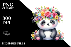 Pastel Panda with Vibrant Flower Crown Product Image 2