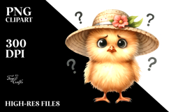 Funny Chick Portrait with Sun Hat | Sublimation | Clipart Product Image 2