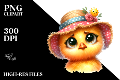 Funny Chick Portrait with Sun Hat | Sublimation | Clipart Product Image 2