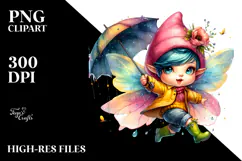 Cute Vibrant Baby Fairy PNG Product Image 2
