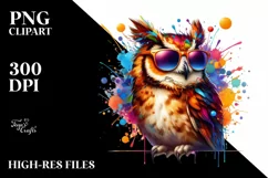 Fun and Vibrant Owl Sunglasses| Clipart Product Image 3