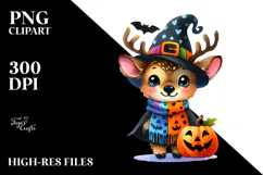 Cute Baby Elk Halloween Clipart Product Image 2