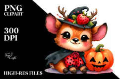 Cute Baby Elk Halloween Clipart Product Image 2