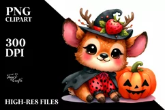 Cute Baby Elk Halloween Clipart Product Image 1