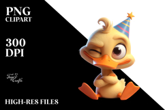 Friendly Duck with Silly Smirk, Soft Drop Shadow PNG Product Image 2