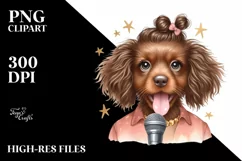 Baby Dog Pop Singer | Sublimation Clipart Product Image 3