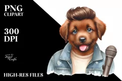 Baby Dog Pop Singer | Sublimation Clipart Product Image 1