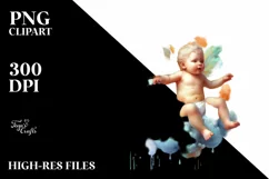 Colorful Baby Fairy Bouncing on Cloud Puff, Transparent PNG Product Image 3