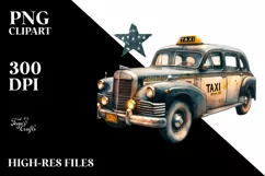 Vintage Taxi Stars Clipart Product Image 1