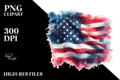 Washed Watercolor USA Colors Flag PNG Product Image 2