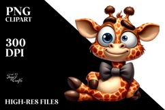 Cartoony Giraffe with Bow Tie PNG Product Image 2