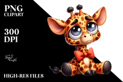 Playful Giraffe Cartoon in Watercolor Product Image 2