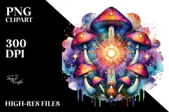 Magical Mushroom Tarot, Vibrant PNG Product Image 2