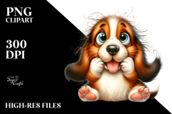 Happy Baby Basset Hound Watercolor PNG Product Image 2