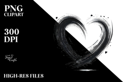 Simple Paintbrush Style Heart, PNG Product Image 2