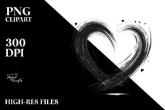 Simple Paintbrush Style Heart, PNG Product Image 2