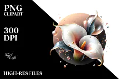 Glossy Calla Lily, Round Watercolor Splash Product Image 2