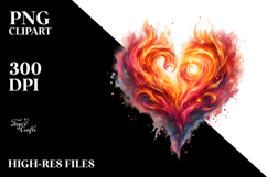 Fire Heart Digital PNG Product Image 2