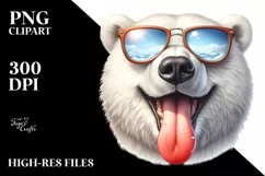 Funny Polar Bear Smiling Sunglasses Clipart Product Image 3