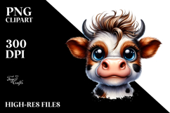 Funny Crazy Cow PNG Product Image 2