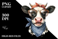 Cow Funny Cow Portrait with Goofy Smile and Fancy es Product Image 3