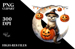 Otter in Halloween Costume PNG Product Image 2