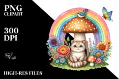 charming cat house mushroom | Clipart Product Image 1