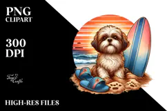 Cute Watercolor Shih Tzu Clipart Product Image 2