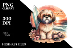 Cute Watercolor Shih Tzu Clipart Product Image 2