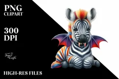 Colorful Baby Zebra | Clipart | Consisting of Halloween Product Image 1
