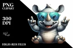 Funny Cute Rhino Smiling | Sunglasses Rocker Product Image 3