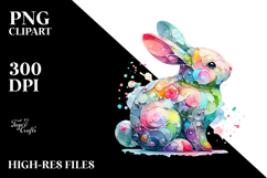 Bunny on Splashy Background PNG Product Image 2
