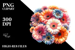 colorful gerbera glossy petals | Clipart Product Image 2