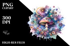 Colorful Magical Celestial Mushroom Clipart Product Image 3