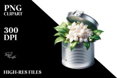 Gardenia Filled Glossy Can | Clipart Product Image 3