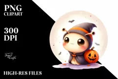 Cute Digital Halloween Snail PNG Product Image 1