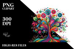 Colorfull Vibrant Tree Watercolor Clipart Product Image 3