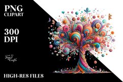 Colorfull Vibrant Tree Watercolor Clipart Product Image 1