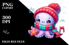 Baby Octopus Exiting Crack Digital Painting PNG Product Image 2
