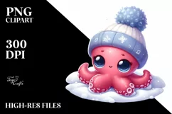 Cute Baby Octopus, High Quality PNG Product Image 2