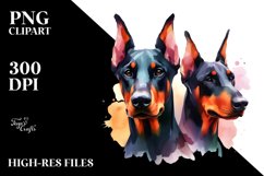 Cute Vibrant Doberman Pinscher Clipart Product Image 3