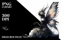 Detailed Watercolor Gothic Fairy | Clipart Product Image 1