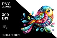 Colorfull Bird Watercolor Clipart Product Image 1