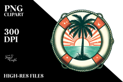 Retro Tropical Tree Beachbuoy PNG Product Image 2